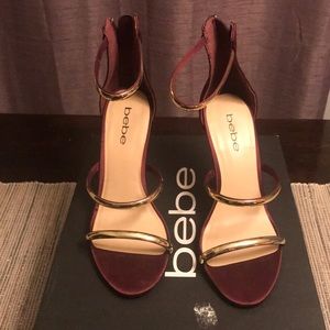 Bebe open toe straps heel
